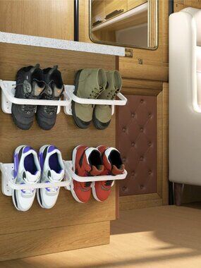 Pack of Four Wall-Mounting Foldable Shoe Racks